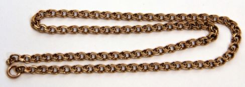 9ct gold necklace, figure of eight style links, 27cm long, 11gms
