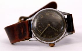 Second quarter of 20th century gents vintage Junghans chromium plated and steel cased wrist watch
