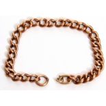 9ct stamped rose gold part curb link chain, 4.2gms