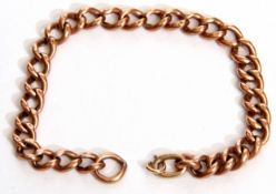 9ct stamped rose gold part curb link chain, 4.2gms