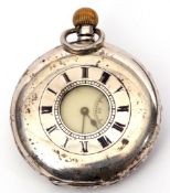 Last quarter of 19th/first quarter of 20th century Continental white metal cased pocket watch of