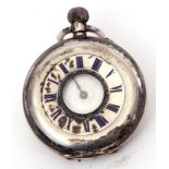 Last quarter of 19th/first quarter of 20th century Continental white metal cased fob watch of half