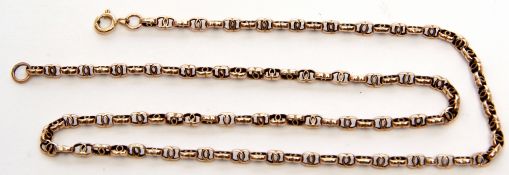 9ct gold fancy link necklace, 47cm long, 7.8gms