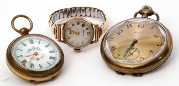 Mixed Lot: first/second quarter of 20th century Medana metal cased pocket watch with button wind,