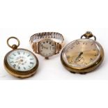 Mixed Lot: first/second quarter of 20th century Medana metal cased pocket watch with button wind,