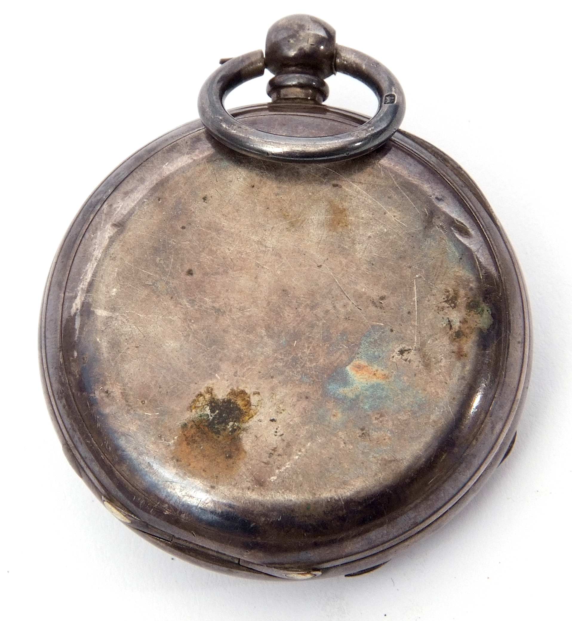Last quarter of 19th century Continental white metal cased small pocket watch with key wind, - Image 2 of 2