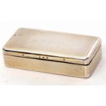 George IV rectangular snuff box with all over engine turned decoration, the hinged lid opening to