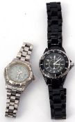 Two ladies designer type wrist watches, inscribed "Chanel" and "Tag Heuer", (a/f) (2)