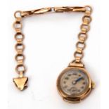 Ladies vintage Nirco 9ct gold cased wrist watch mounted on a 9ct gold flexible link bracelet, 12.