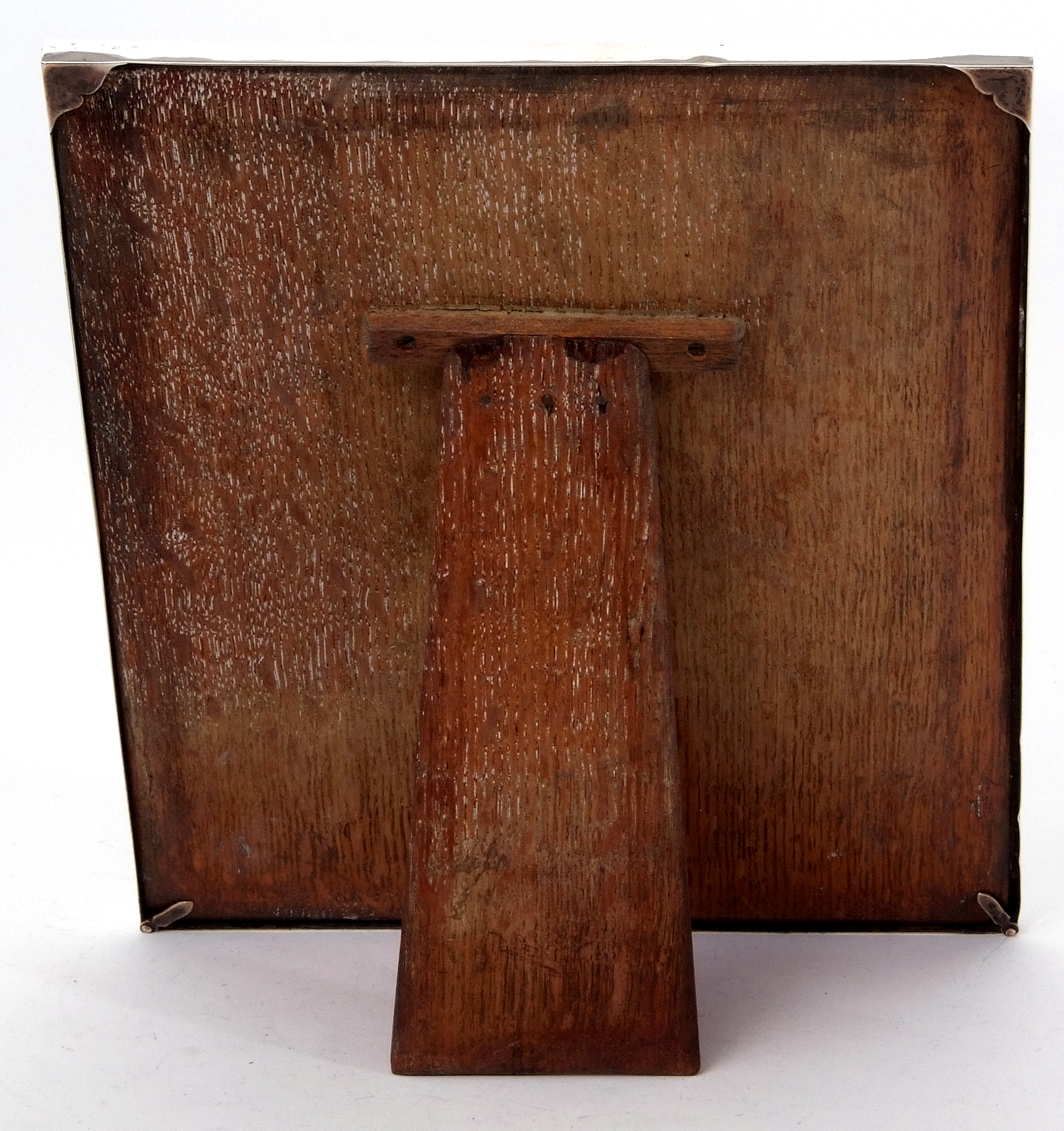 George V large rectangular photograph frame of plain design, oak easel back, London 1922, maker's - Image 2 of 2