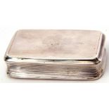 George III snuff box of rectangular form with rounded corners, concave fluted sides, all over worn