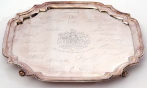 Cased silver "THE SOVEREIGN'S SALVER" to commemorate the Silver Jubilee of Her Majesty Queen