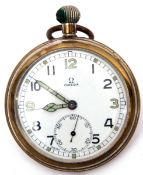 General Service-trade pattern (G.S.T.P.) military issue Omega pocket watch, the nickel case