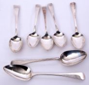 Mixed Lot: two Georgian Old English pattern table spoons including a Bateman example, together