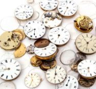 Large collection of watchmaker's findings, mainly pocket watch and wrist watch movements