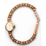 Ladies 9ct gold cased "Swiss Empress" cocktail watch, mounted on a hallmarked 9ct gold fancy link