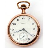 Last quarter of 19th/first quarter of 20th century Elgin (USA) gold plated cased pocket watch with