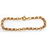 9ct gold belcher link bracelet, 3.7gms