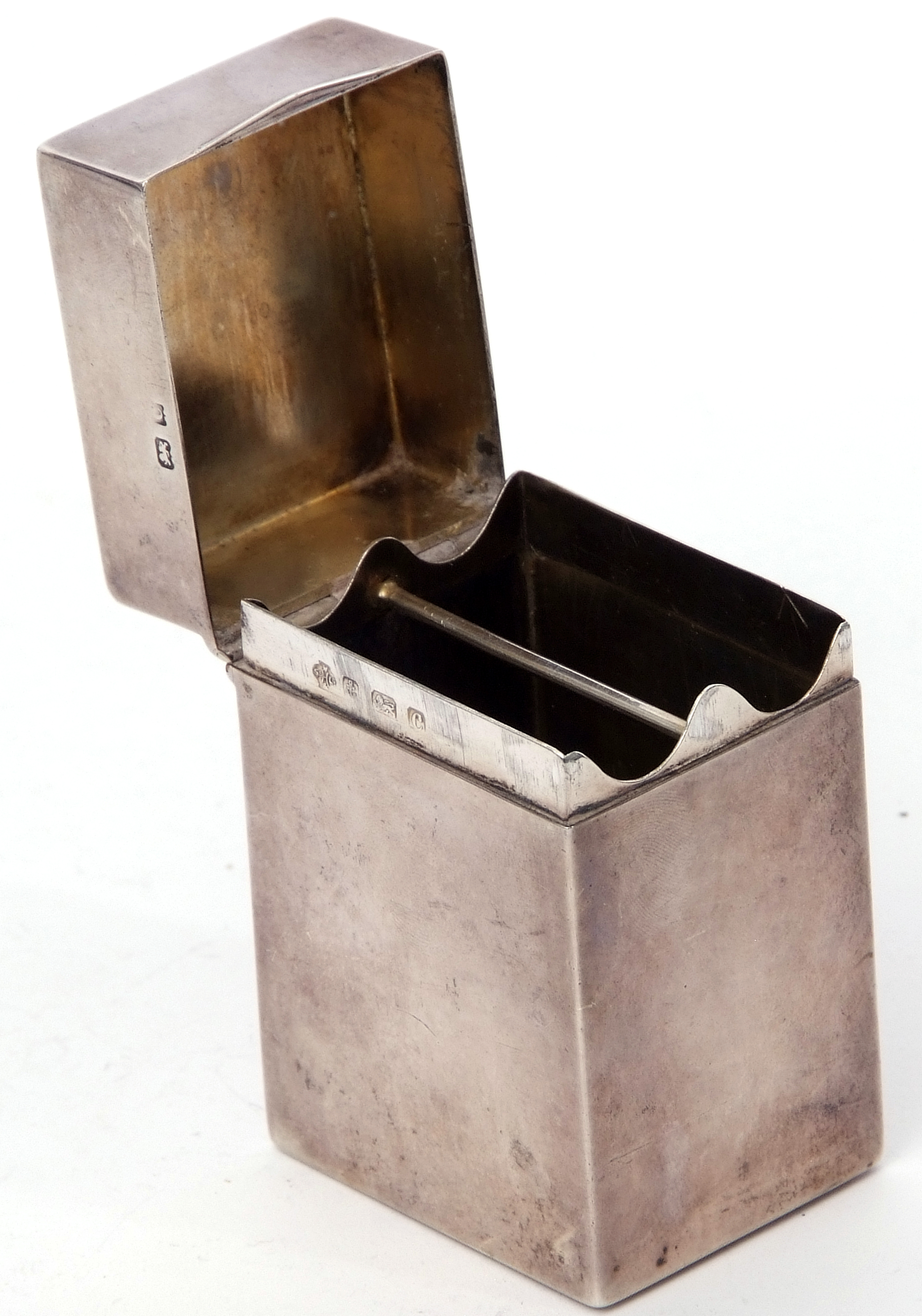 Edwardian patience card box of plain rectangular form with hinged lid, internal dividing bar, - Image 3 of 3