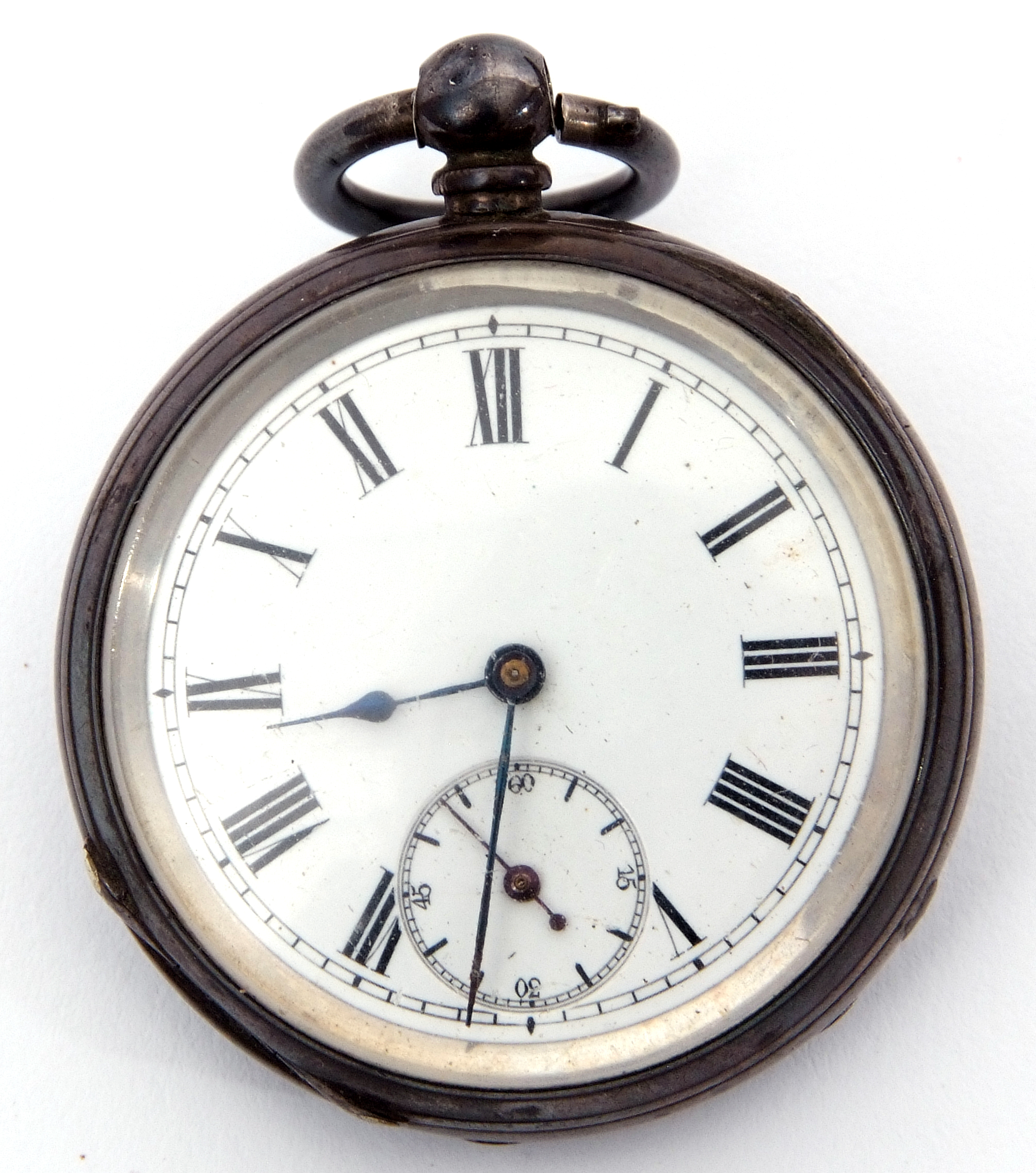 Last quarter of 19th century Continental white metal cased small pocket watch with key wind,