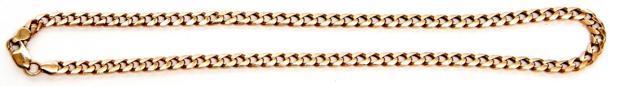 9k stamped flattened curb link necklace, 21gms