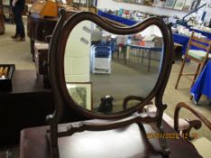 19TH CENTURY DRESSING TABLE SHAPED MIRROR AND STAND