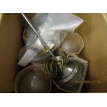 BOX CONTAINING MIXED LIGHT SHADES, LIGHT FITTINGS ETC