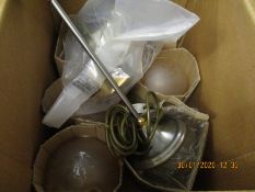 BOX CONTAINING MIXED LIGHT SHADES, LIGHT FITTINGS ETC