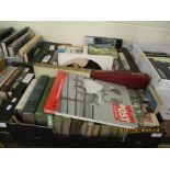 TWO BOXES OF MIXED BOOKS, HISTORY BOOKS ETC