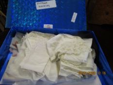 SMALL BOX OF VINTAGE HANDKERCHIEFS