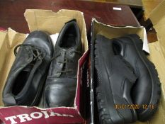 PAIR OF SIZE 12 WORK BOOTS AND A PAIR OF WORN WORK BOOTS (2)