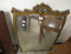 EDWARDIAN GILT FRAMED WALL MIRROR WITH BEVELLED GLASS