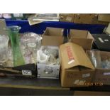 SIX BOXES OF MIXED GLASS WARE ETC