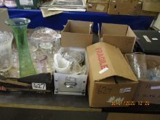 SIX BOXES OF MIXED GLASS WARE ETC