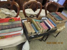 THREE BOXES CONTAINING MIXED BOOKS WITH DECORATIVE BINDINGS