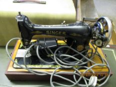 REXINE CASED ELECTRIC SINGER SEWING MACHINE