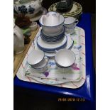 MELBA BLUE RIMMED PART TEA SET