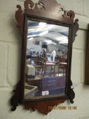 GEORGIAN MAHOGANY FRETWORK CARVED MIRROR