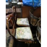 PAIR OF VICTORIAN BALLOON BACK DINING CHAIRS WITH FLORAL DROP IN SEATS