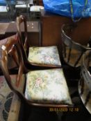 PAIR OF VICTORIAN BALLOON BACK DINING CHAIRS WITH FLORAL DROP IN SEATS