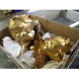 TWO SMALL BOXED RESIN PUTTI