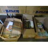 FOUR BOXES OF MIXED BOOKS ETC