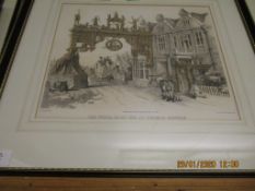 AFTER C J R, SEPIA LITHOGRAPH PUBLISHED BY T MACLEAN 1842, "THE WHITE HART INN AT SCHOALE, NORFOLK",