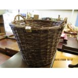 WICKER TWO-HANDLED BASKET