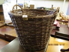 WICKER TWO-HANDLED BASKET