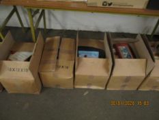 FIVE BOXES CONTAINING MIXED BOOKS, PAPERBACKS ETC