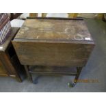 OAK FRAMED DROP LEAF TWO TIER TEA TROLLEY