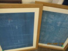 TWO FRAMED SETS OF BLUEPRINTS