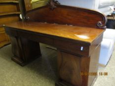 VICTORIAN MAHOGANY TWIN PEDESTAL SIDEBOARD