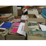 FIVE BOXES OF MIXED EPHEMERA, BOXING NEWS MAGAZINES, ORDNANCE SURVEY MAPS ETC (5)